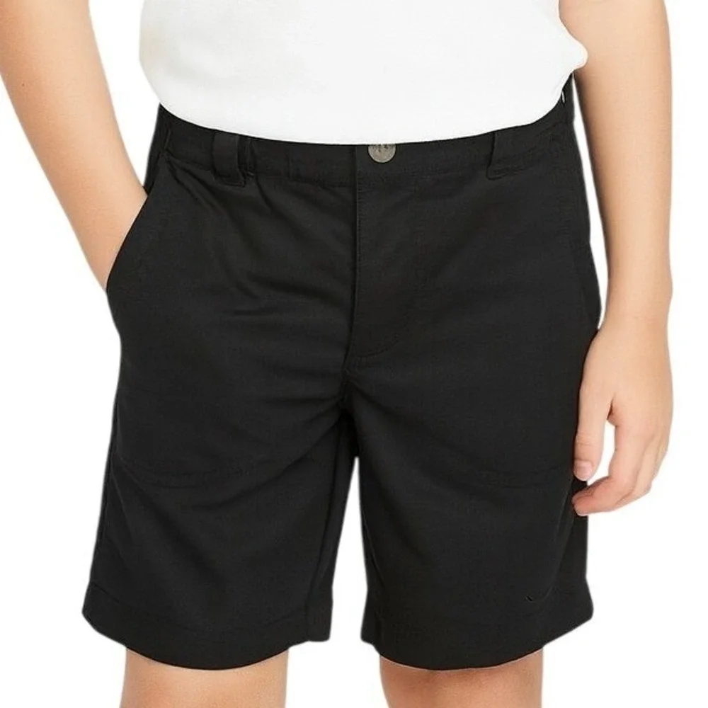 Nike Golf Dri-FIT Shorts Boys S Black Tour Performance Adjustable Waist Youth